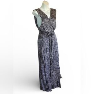 THREAD 4 THOUGHTS Polka Dot Wrap Dress Pretty Navy with Cream  1X